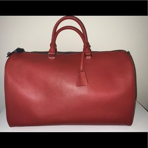 Bugatchi Saffiano Split Leather Duffel